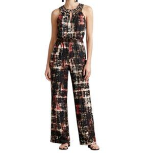 Anthropologie Elevenses Ampa Tribal  Multicolor Wide Leg Jumpsuit Petite Small